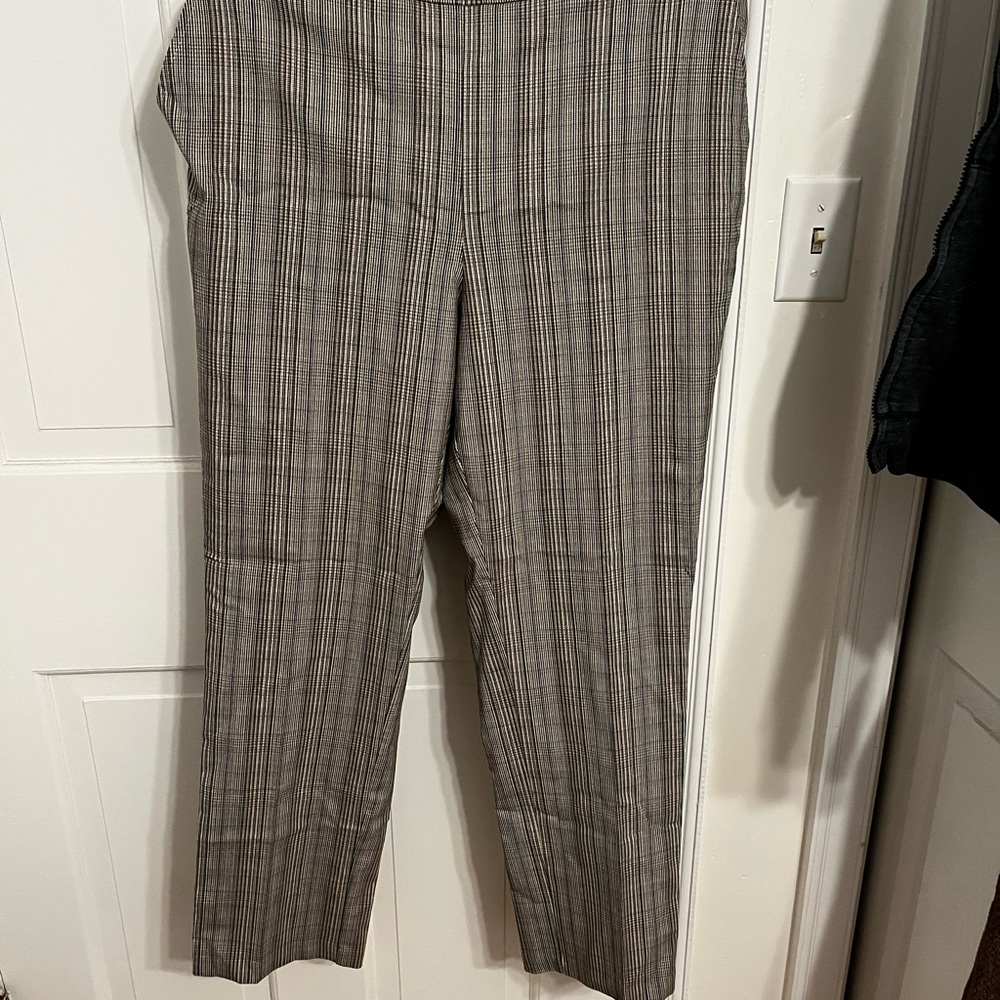 Rafaella Gray Dress Pants with Classic Plaid Pattern